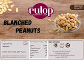 Rulop Blanched Peanuts 1Kg - Raw Whole PeaNuts - 100% Natural - Large Bag - Edible Nut - Unsalted Unroasted Skinless Shelled – for Making Peanut Butter & Roasting - Non GMO